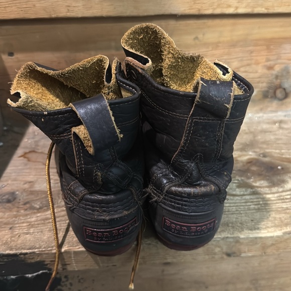 LL Bean Duck Boots 8’ Bison Dark Brown/Red - Picture 7 of 9